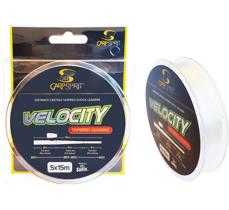 Carp Spirit Velocity Tapered Leaders 5x15 m