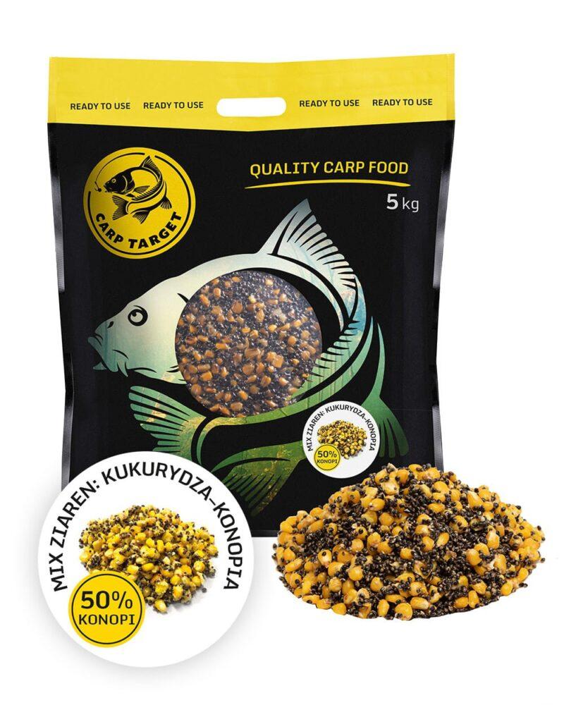 Carp Target MIX Ziaren Wędkarskich Kukurydza Konopia 1 kg