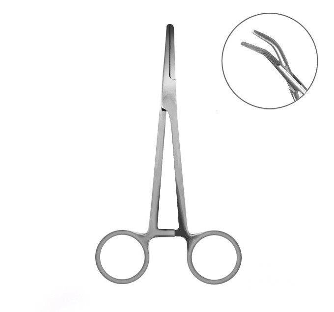 Kleszcze Delphin Curved Forceps